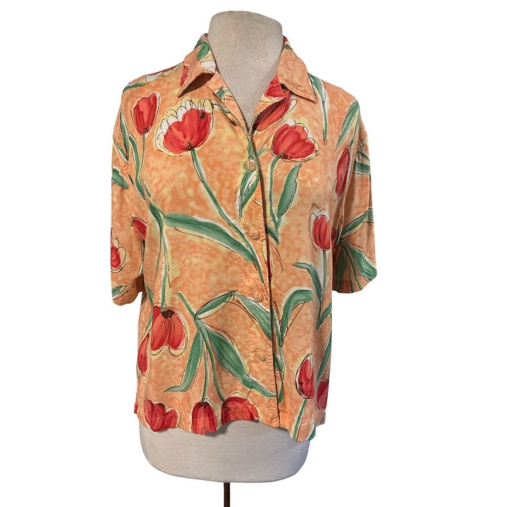 Vintage Weekend Clothes Line Tulip Print XL Shirt